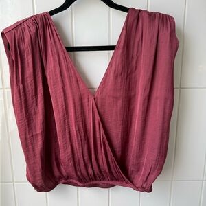 Naked Zebra Pink Sleeveless Wrap Blouse